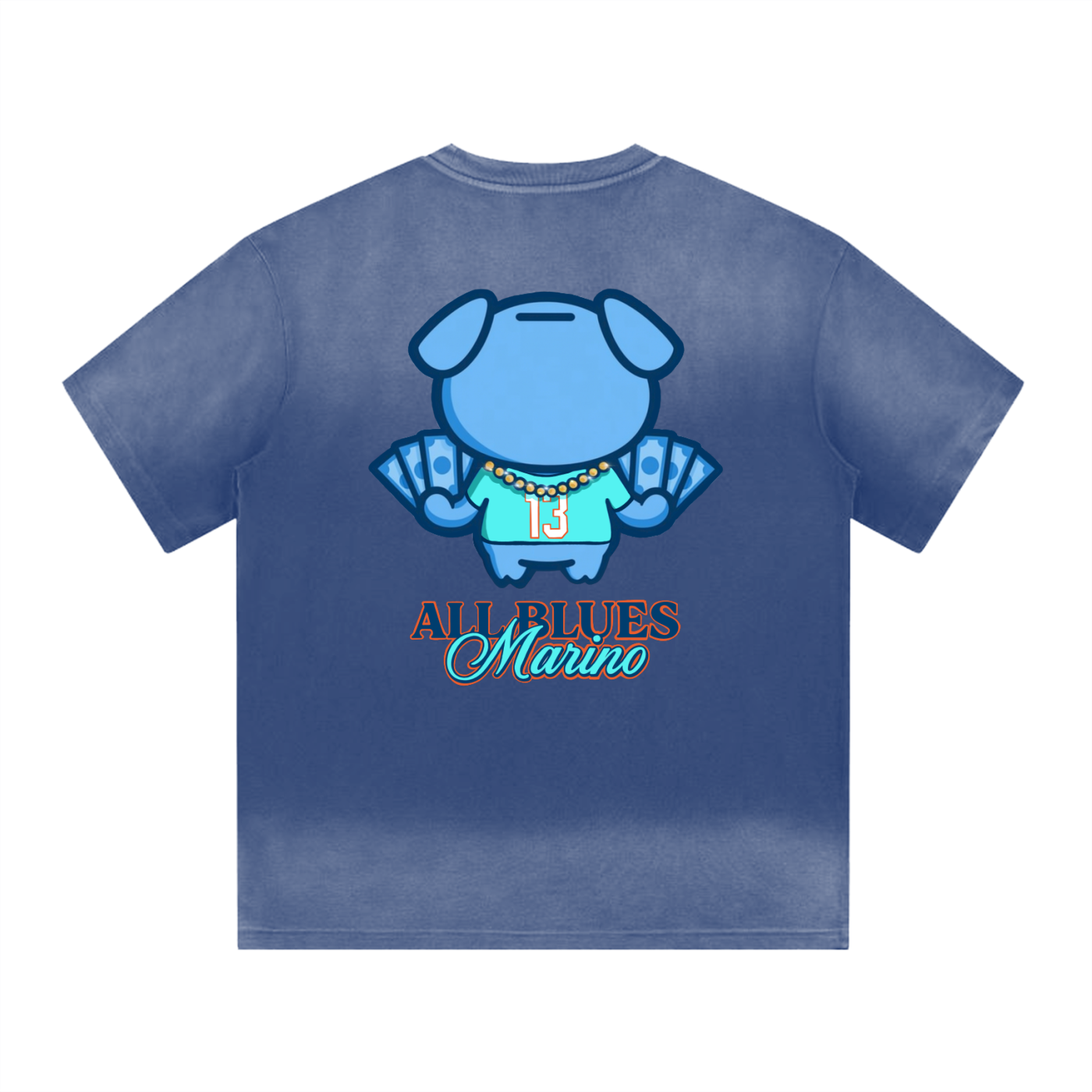 All Blues Marino Washed Drop Shoulder T Shirt