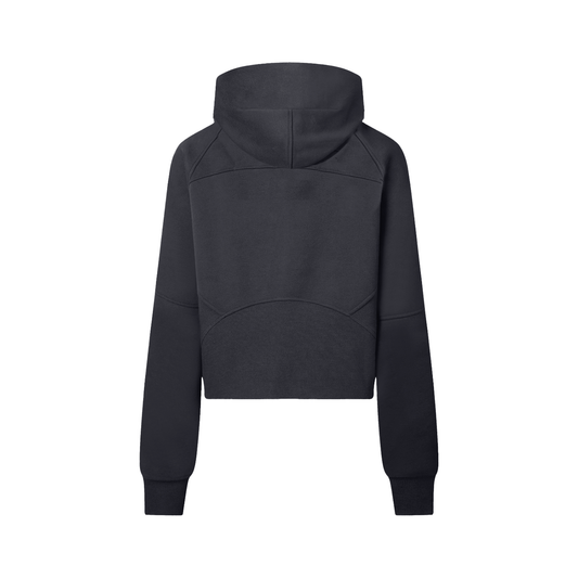 All Blues Breast Cancer Awareness (front only) Women's Cropped Half Zip Hoodie