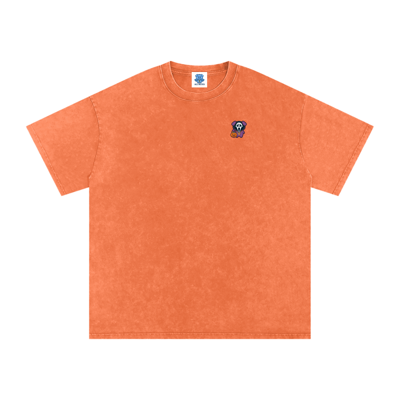 All Blues Hall-O-Scream Snow Washed Oversized Cotton T Shirt