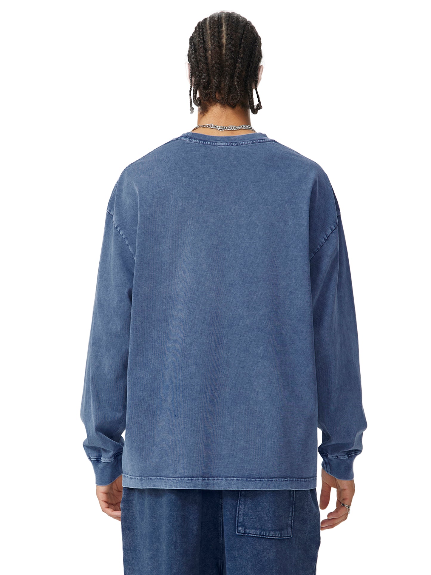 All Blues Marino Snow Washed Frayed Edge Longsleeve